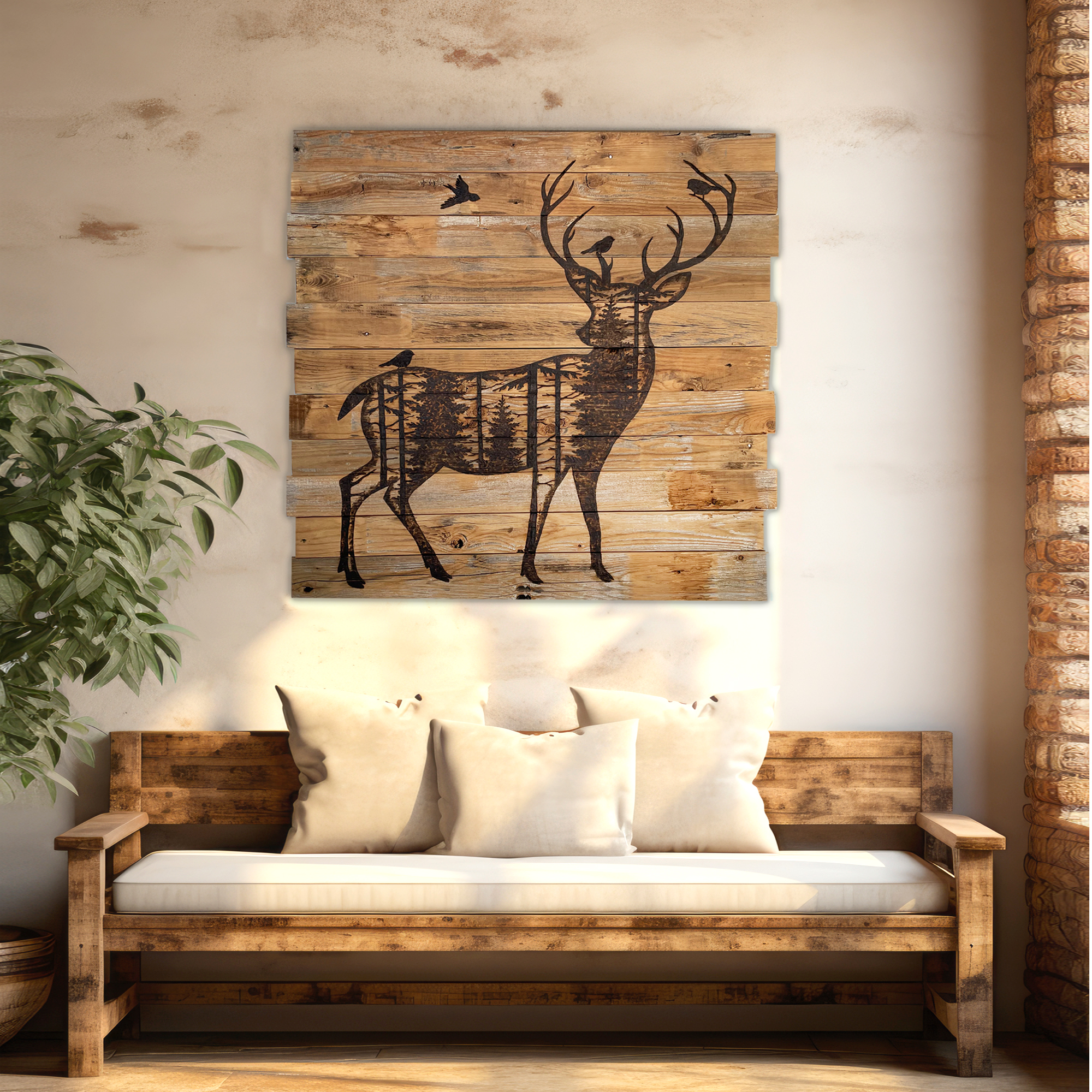 Home \u0026 Living :: Wall Decor :: Rustic Deer Wall Art, Lodge or Cabin Wall  Hanging, image size:2000x2000