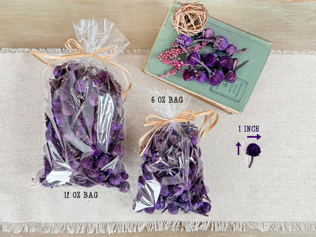 Purple Velvet Dried Botanicals – Decorative Bowl Fillers for Tables & Bowls