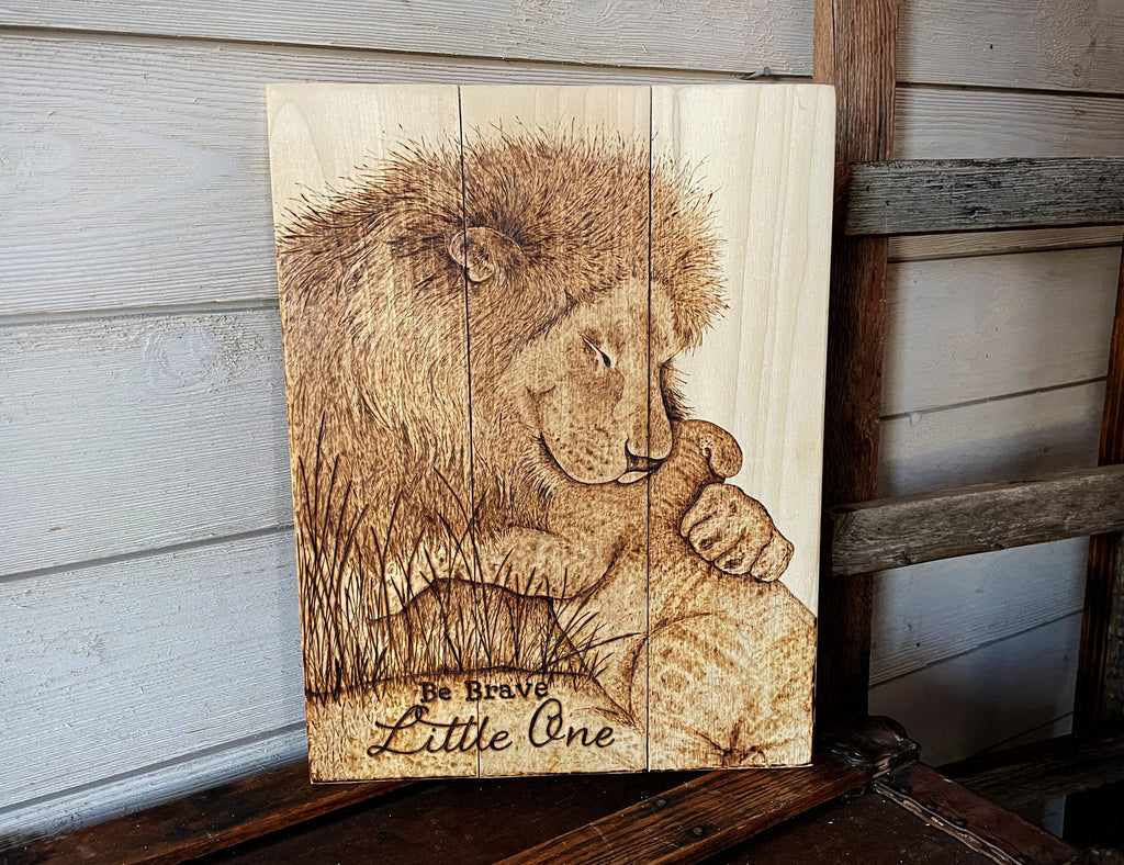 Be Brave Little One Lion Nursery Wall Art