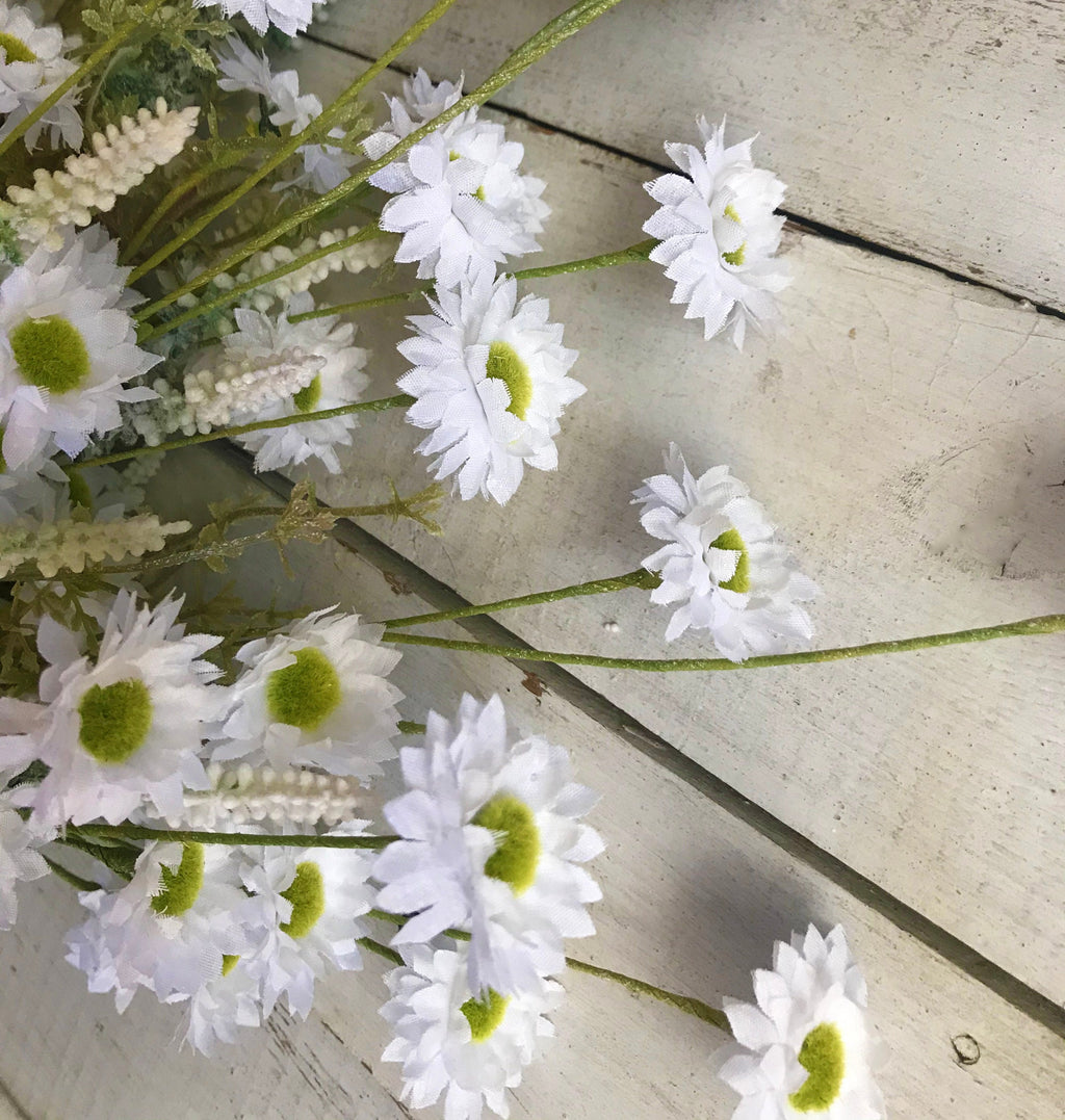 Artificial Daisy Wildflower Spray, Faux White Flowers, Rustic Centerpiece, Vase Or Mason Jar Filler, Arrangement Supplies, Flowers For Table