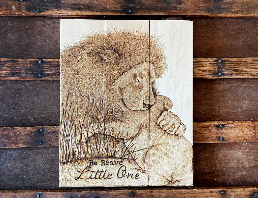Be Brave Little One Lion Nursery Wall Art