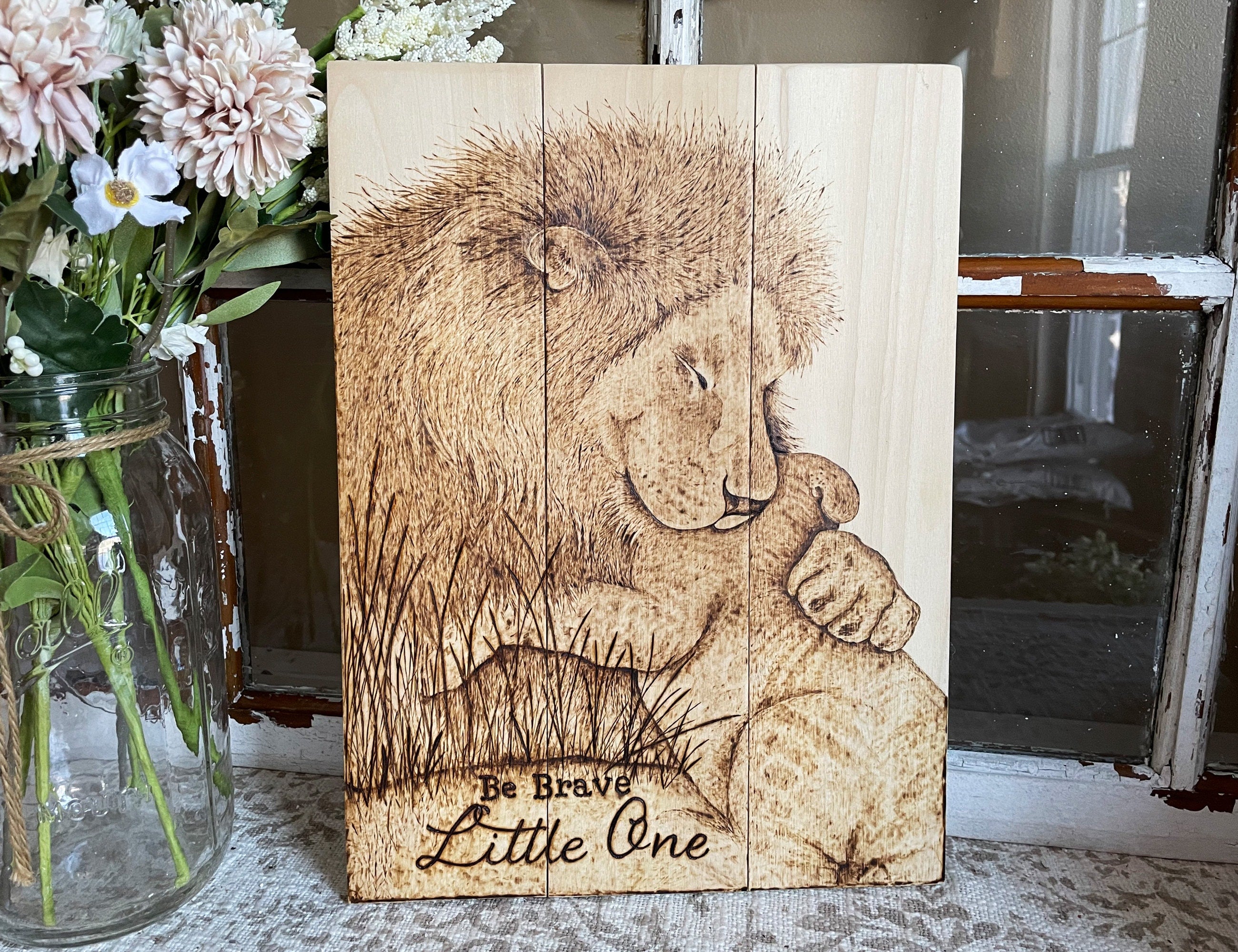 Be Brave Little One Lion Nursery Wall Art
