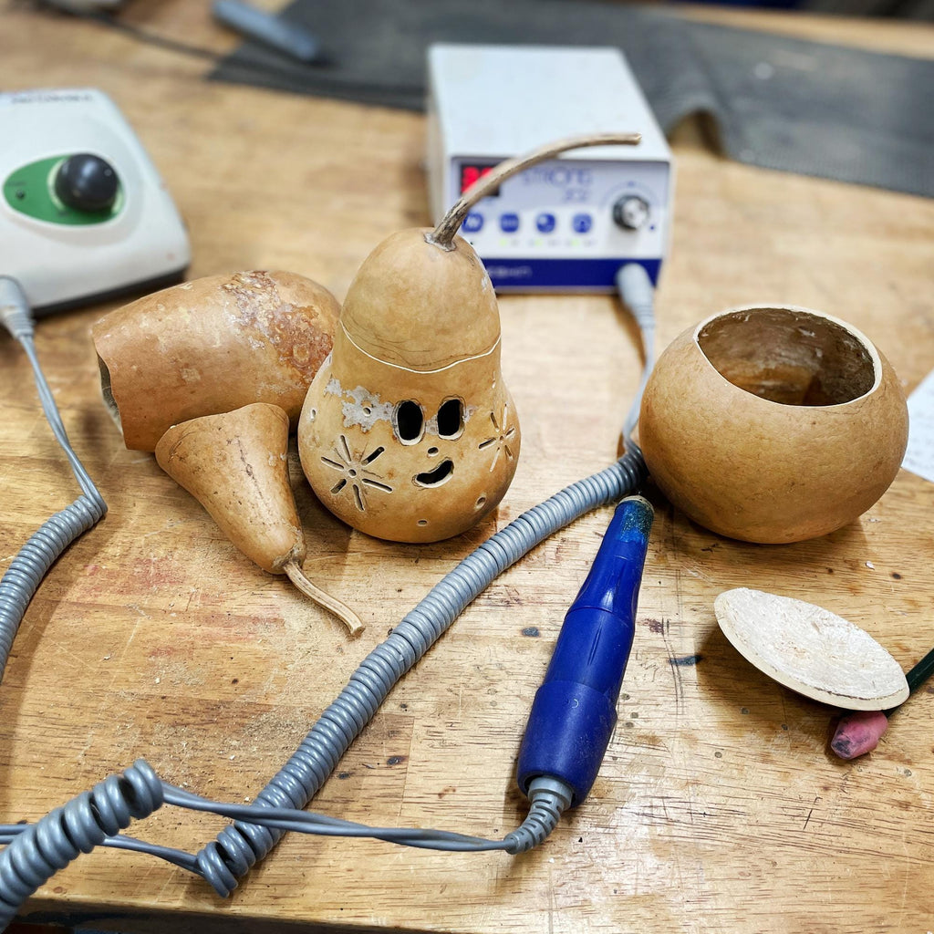 Fizzle the Christmas Elf – Handcrafted Natural Gourd Elf with Battery Candle