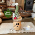 Fizzle the Christmas Elf – Handcrafted Natural Gourd Elf with Battery Candle