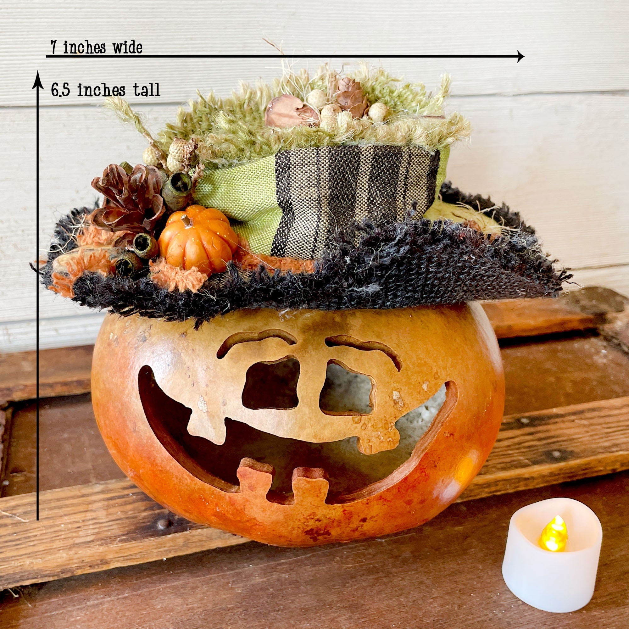 Pickle Pumpkin Gourd – Handmade Fall Centerpiece