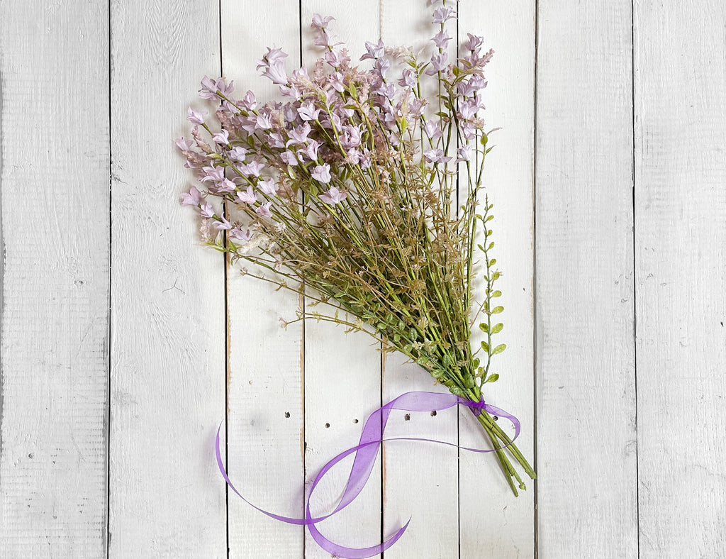 Faux Purple Wildflower Stems – Lavender Blossoms for Vases & Centerpieces