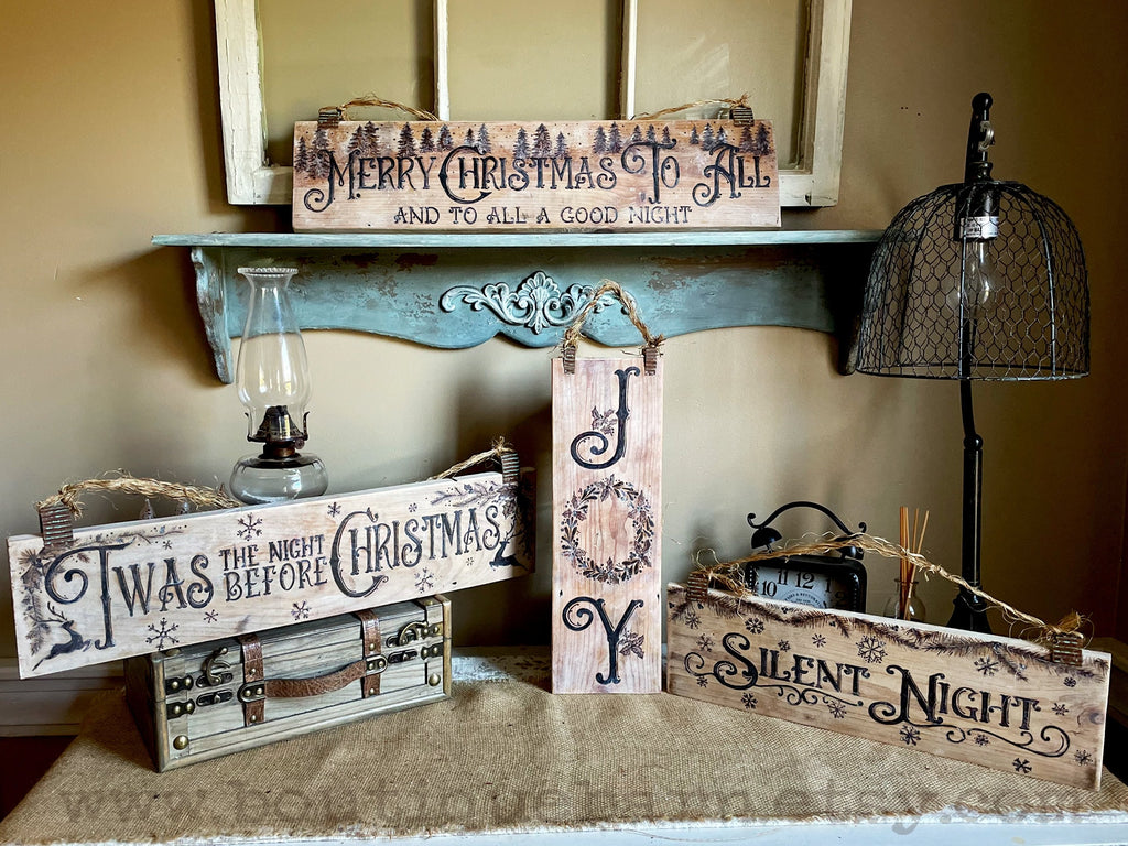 Rustic Christmas Sign – Twas The Night Before Christmas Reindeer Wall Decor