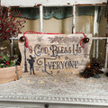 Rustic Vintage Christmas Sign – Tiny Tim Quote Holiday Decor