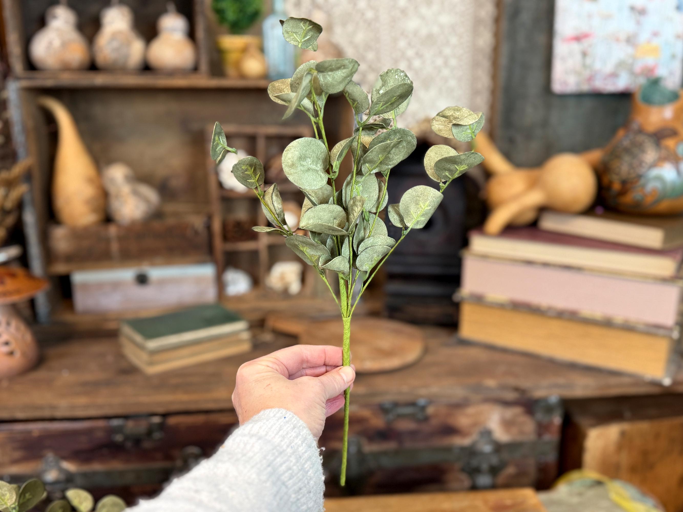 Greenery Sprays For Vase, Artificial Eucalyptus, Rustic Table Centerpiece, Fake Realistic Eucalyptus for Arrangements, Wreath Making Supply