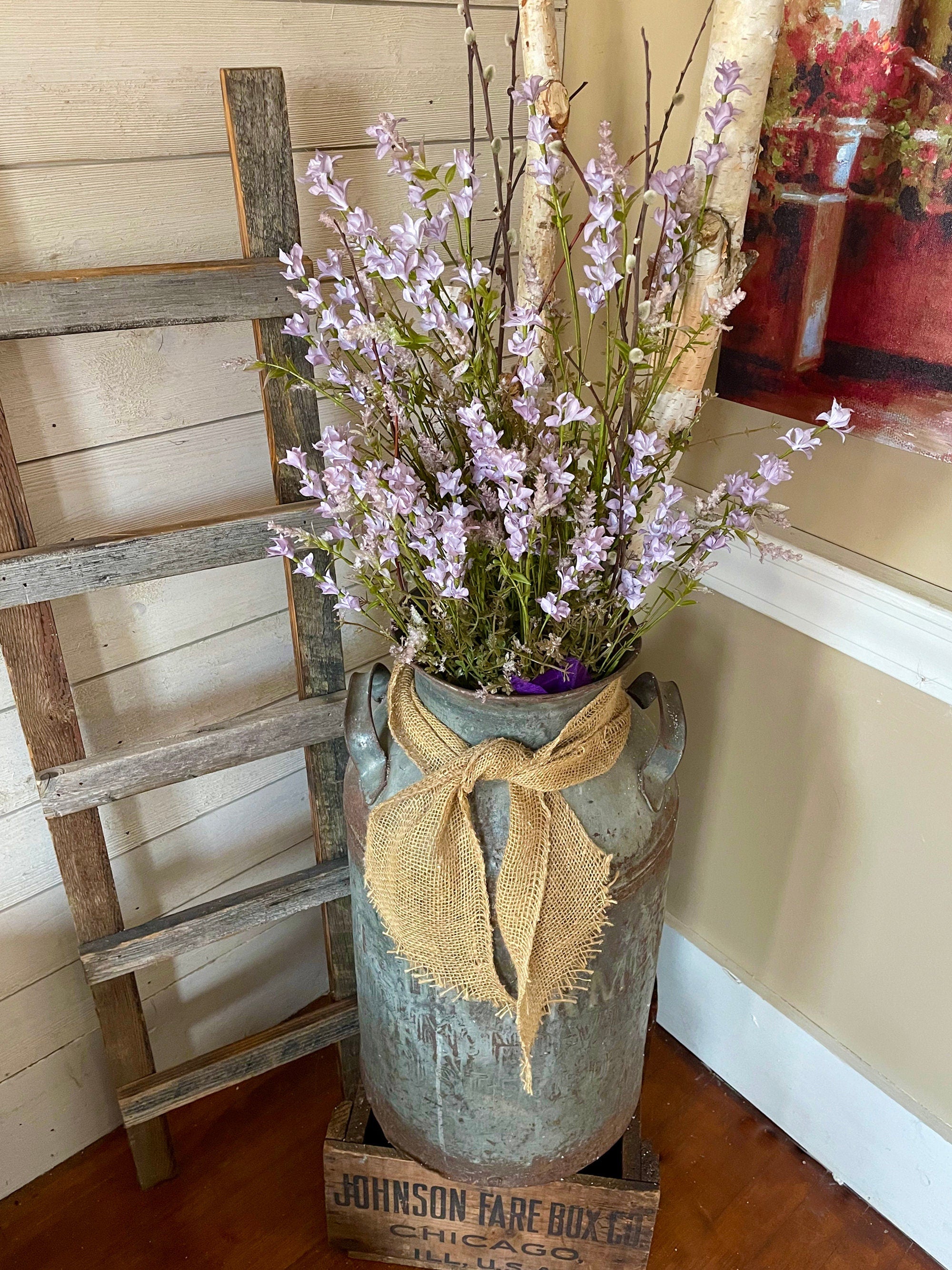 Faux Purple Wildflower Stems – Lavender Blossoms for Vases & Centerpieces