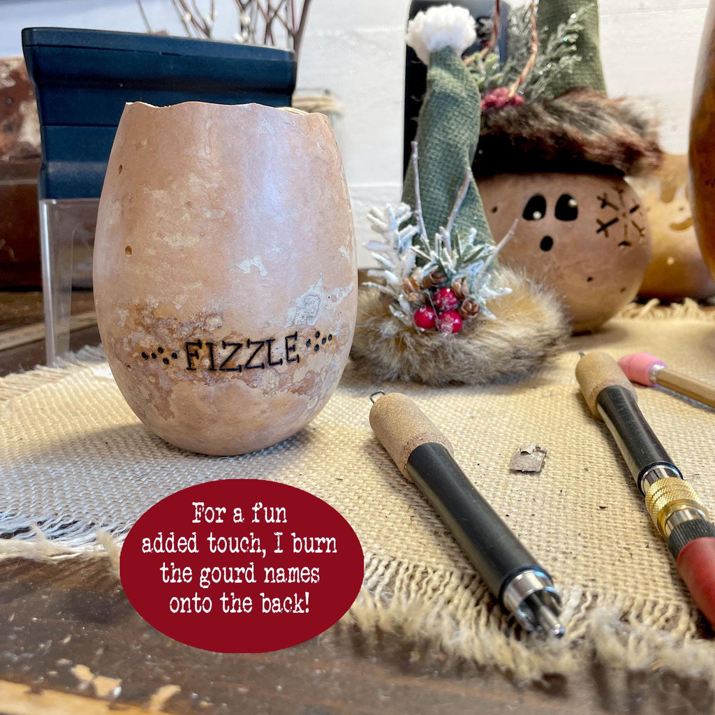 Fizzle the Christmas Elf – Handcrafted Natural Gourd Elf with Battery Candle