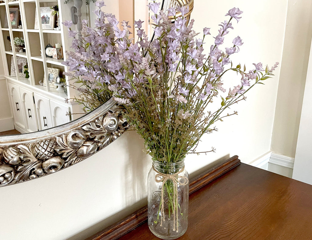 Faux Purple Wildflower Stems – Lavender Blossoms for Vases & Centerpieces