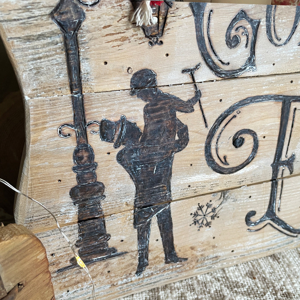 Rustic Vintage Christmas Sign – Tiny Tim Quote Holiday Decor