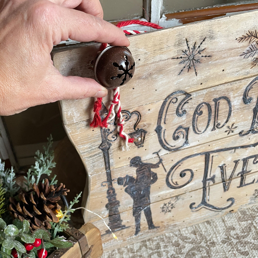 Rustic Vintage Christmas Sign – Tiny Tim Quote Holiday Decor
