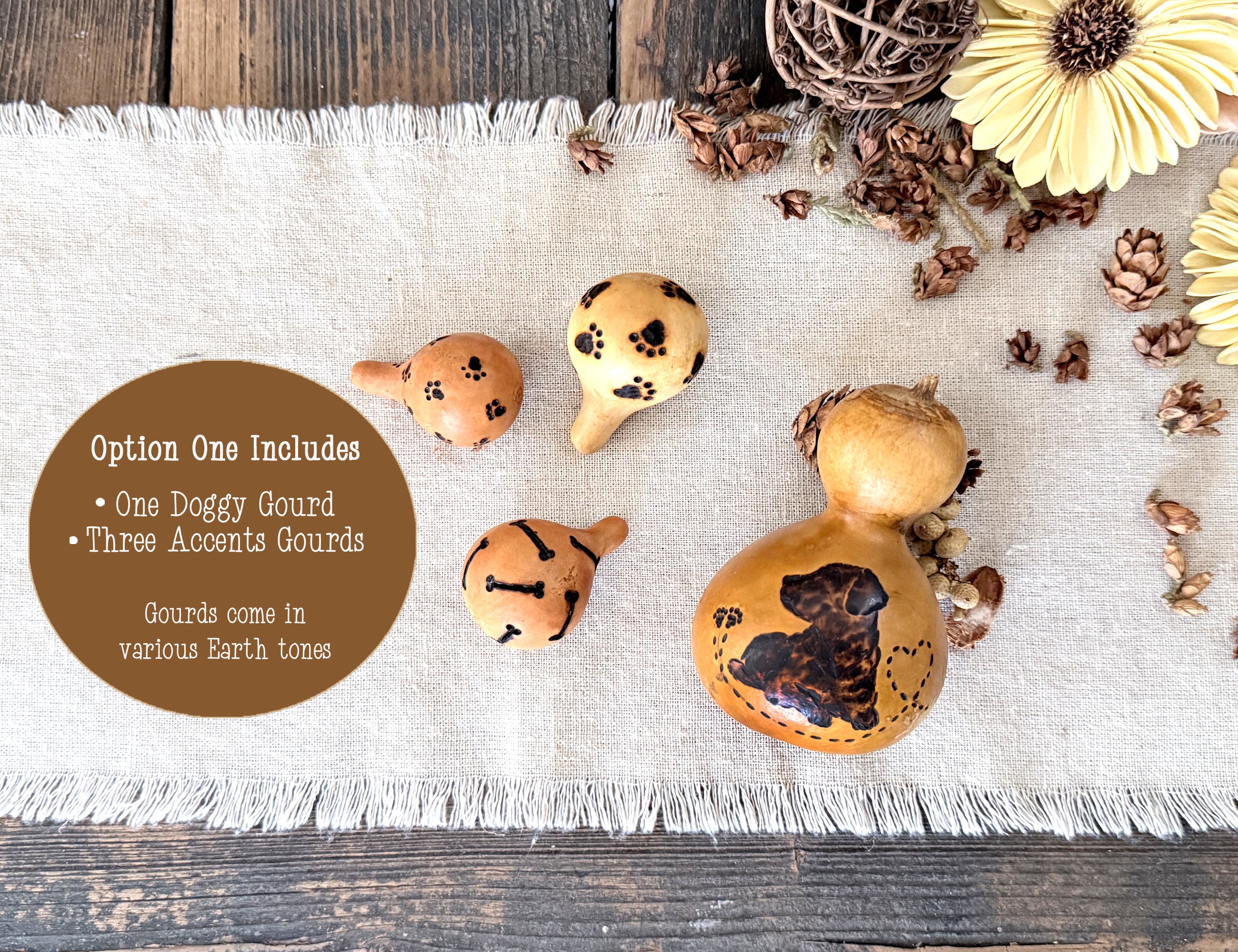 Labrador Retriever Gourd Decor – Hand Drawn Rustic Dog Accent