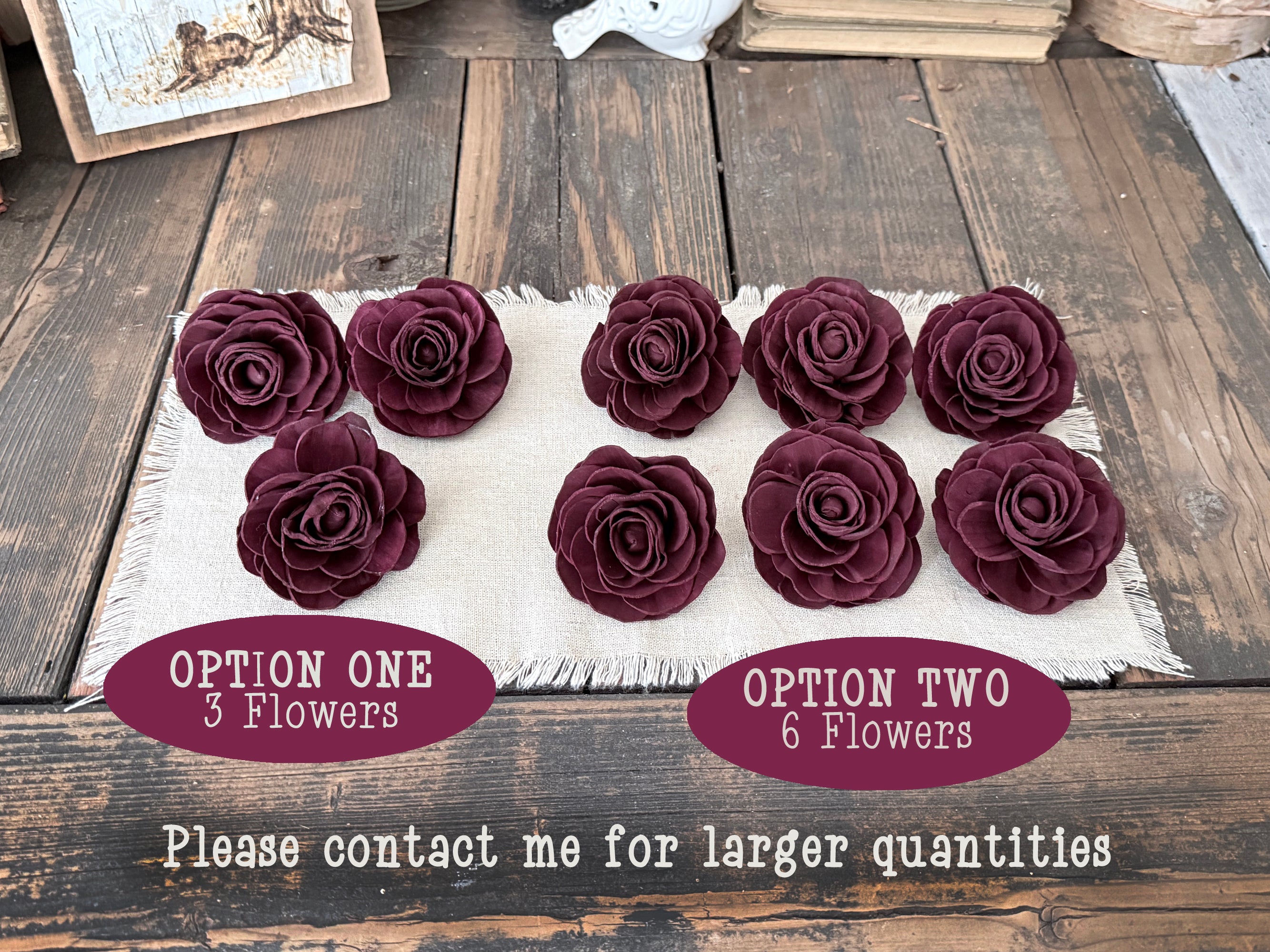 Burgundy Ranunculus Bowl Filler – Rustic Autumn Floral Accents