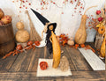 Primitive Gourd Witch Figurine "Tianna" — Hand-Carved Halloween Table Decor