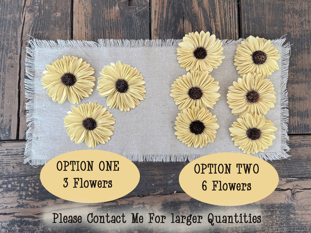Decorative flowers on a textured fabric with options for quantity displayed.