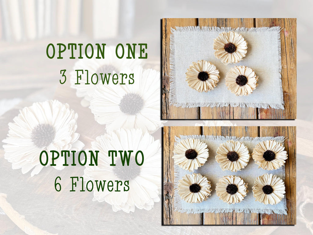 Two wooden panels with flower arrangements on a white background