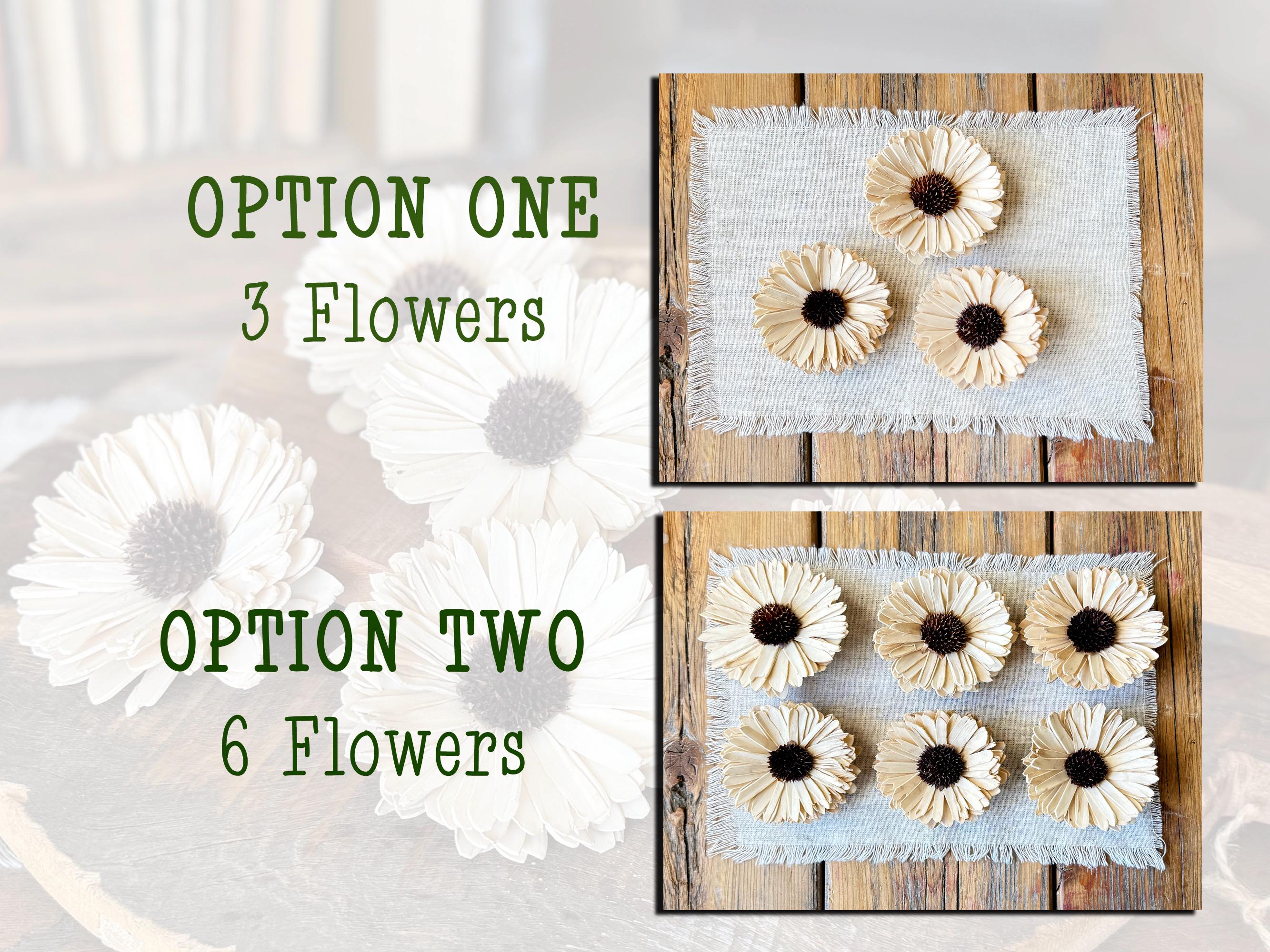 Two wooden panels with flower arrangements on a white background