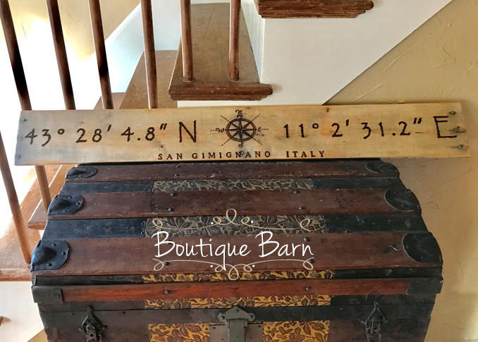 Personalized Coordinates Sign – Longitude Latitude Wall Art with Compass