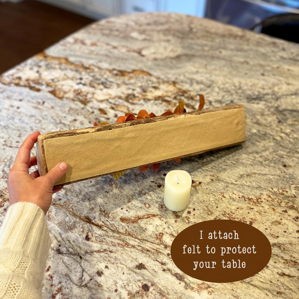 Rustic Fall Harvest Yule Log – Thanksgiving Candle Centerpiece