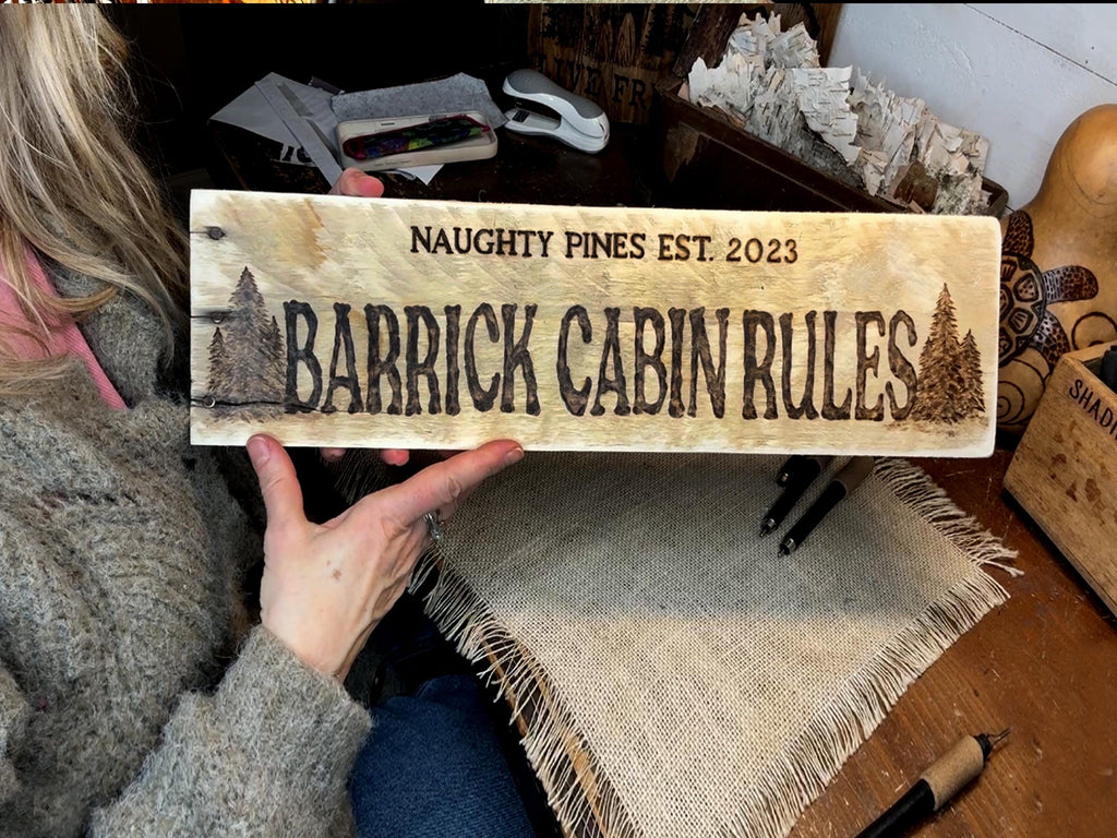 Personalized Cabin Rules Wall Art – Rustic Lodge & Lake House Decor