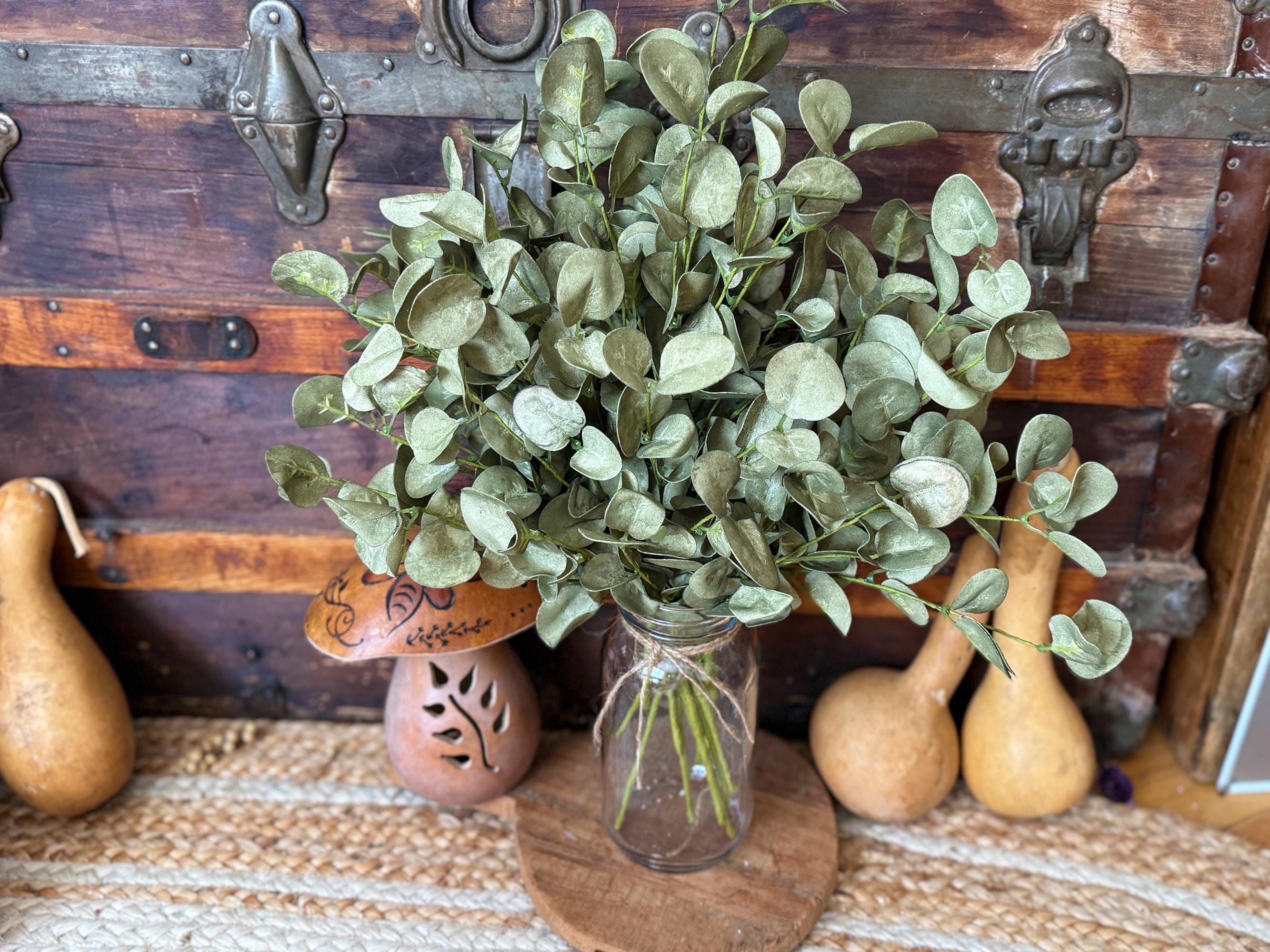 Greenery Sprays For Vase, Artificial Eucalyptus, Rustic Table Centerpiece, Fake Realistic Eucalyptus for Arrangements, Wreath Making Supply