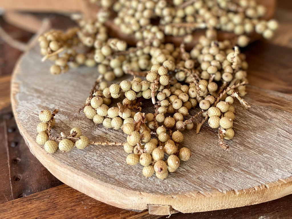 natural dried berries table scatter and wooden bowl filler.