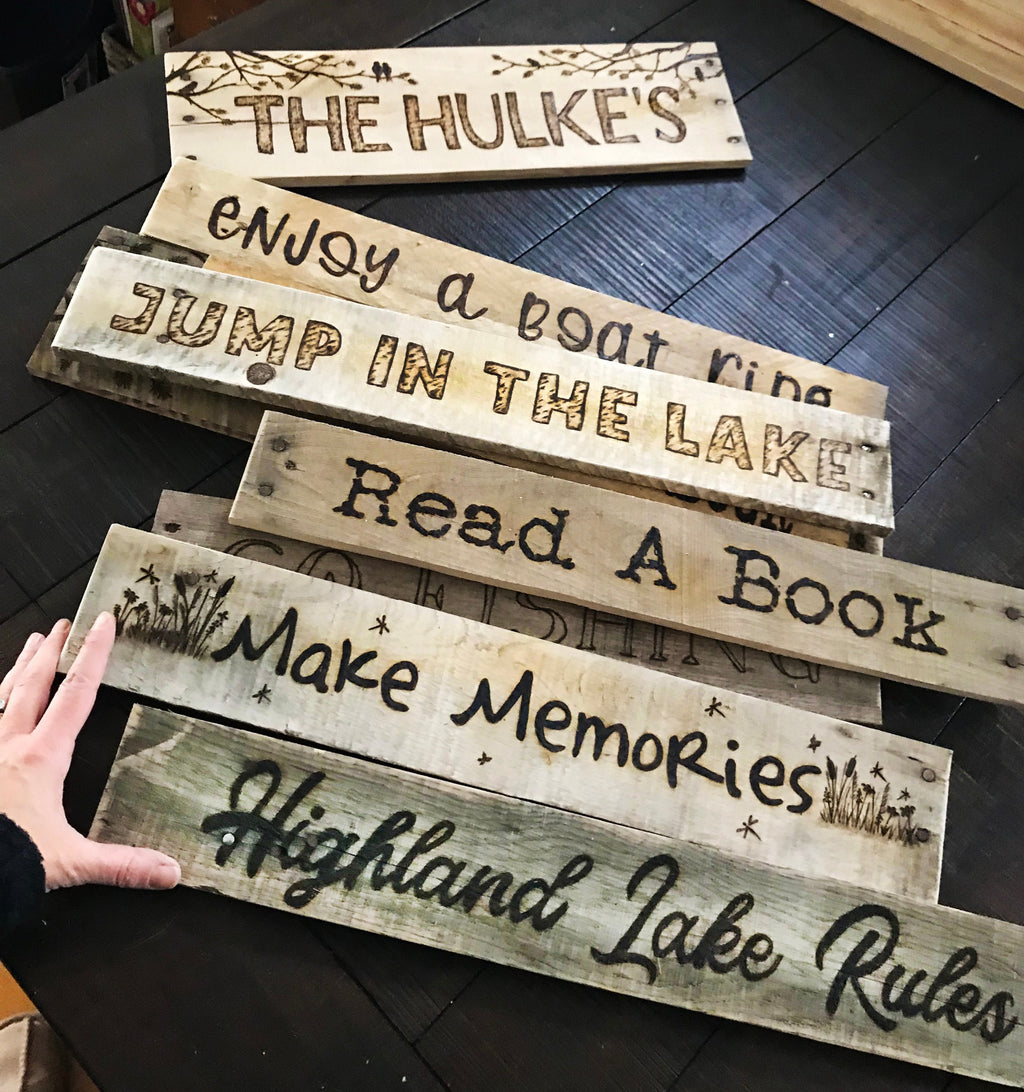 Personalized Lake House Rules Sign – Rustic Cabin Wall Art