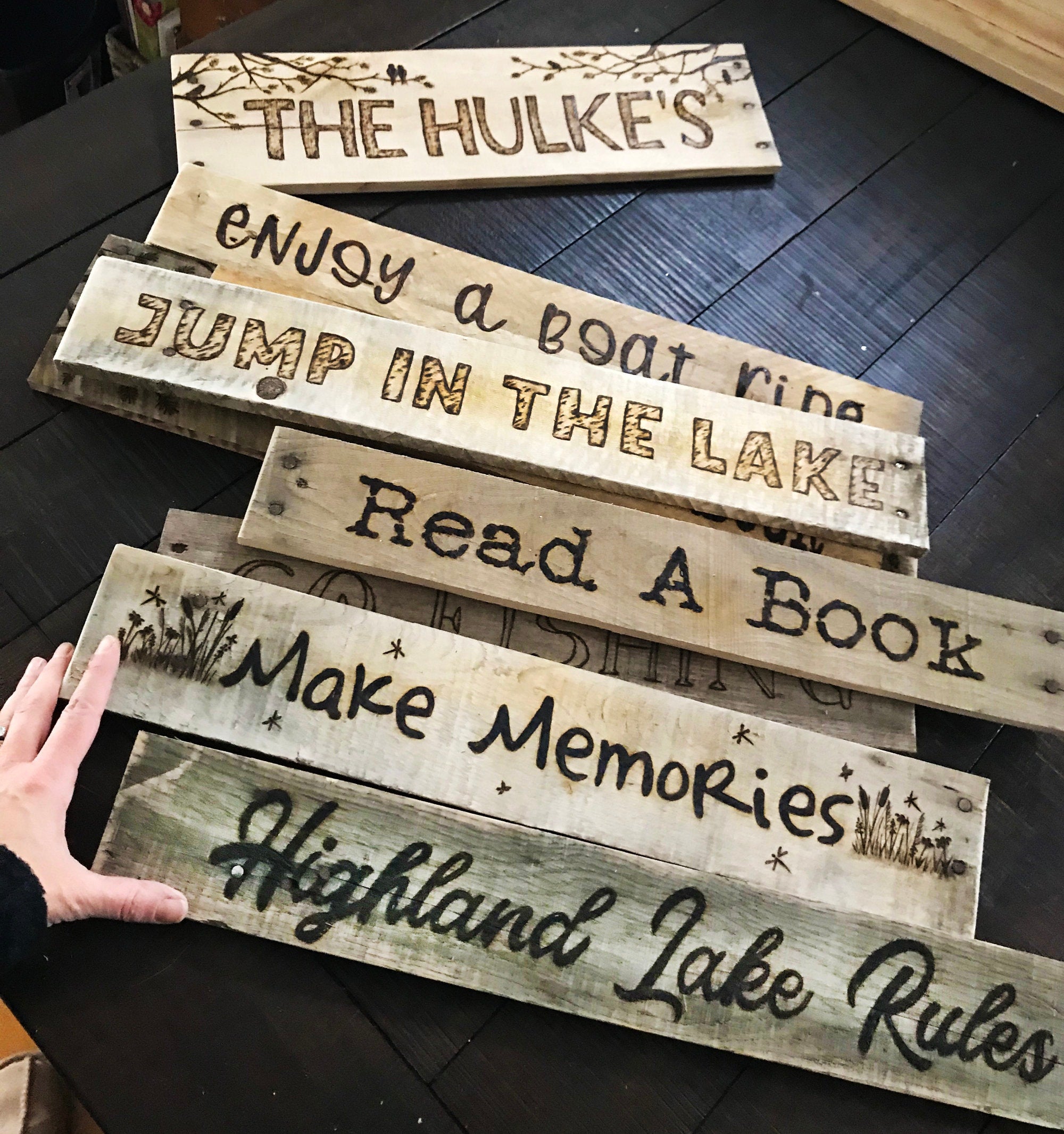 Personalized Lake House Rules Sign – Rustic Cabin Wall Art