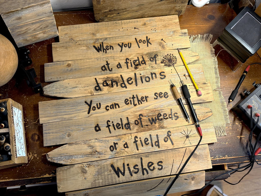Dandelion Wall Art On Wood – A Field of Wishes Inspirational Decor