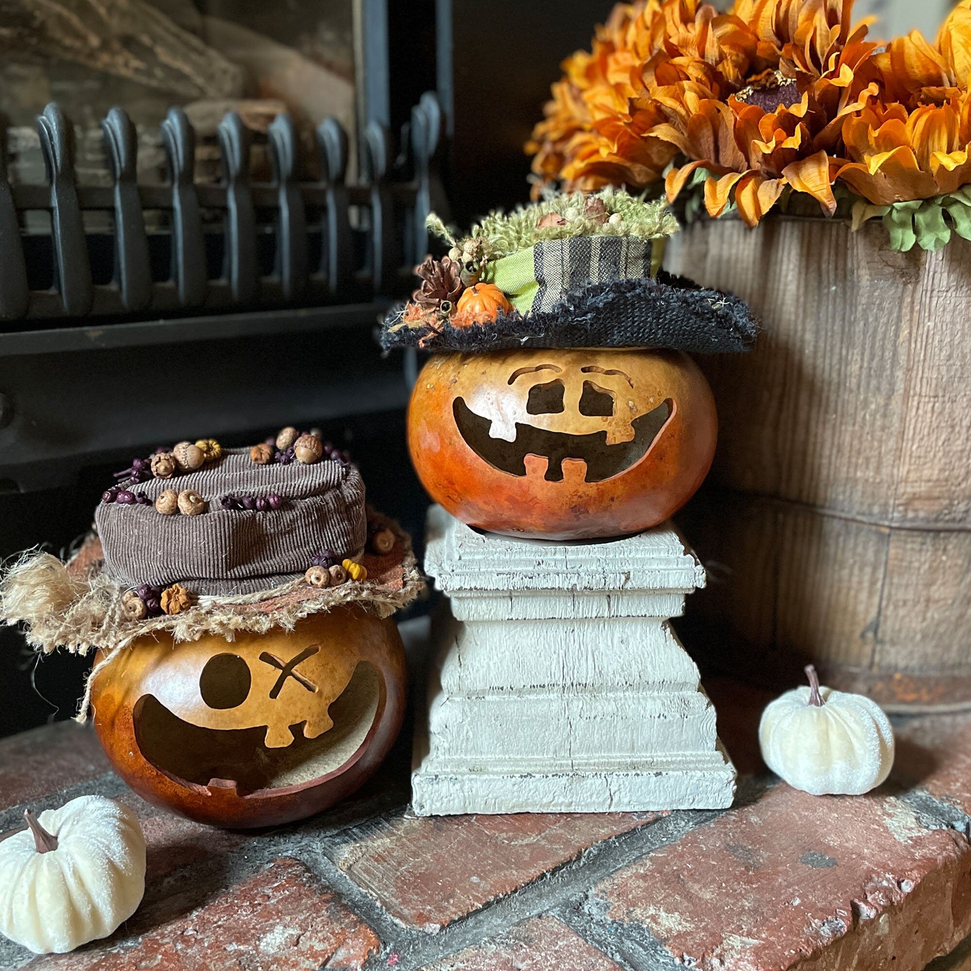 Pickle Pumpkin Gourd – Handmade Fall Centerpiece