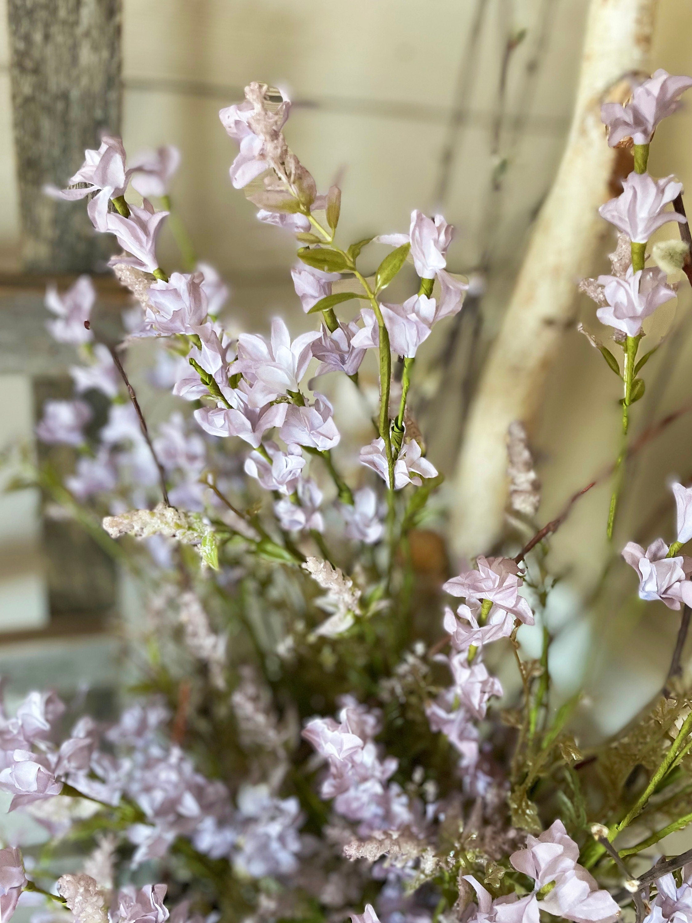 Faux Purple Wildflower Stems – Lavender Blossoms for Vases & Centerpieces