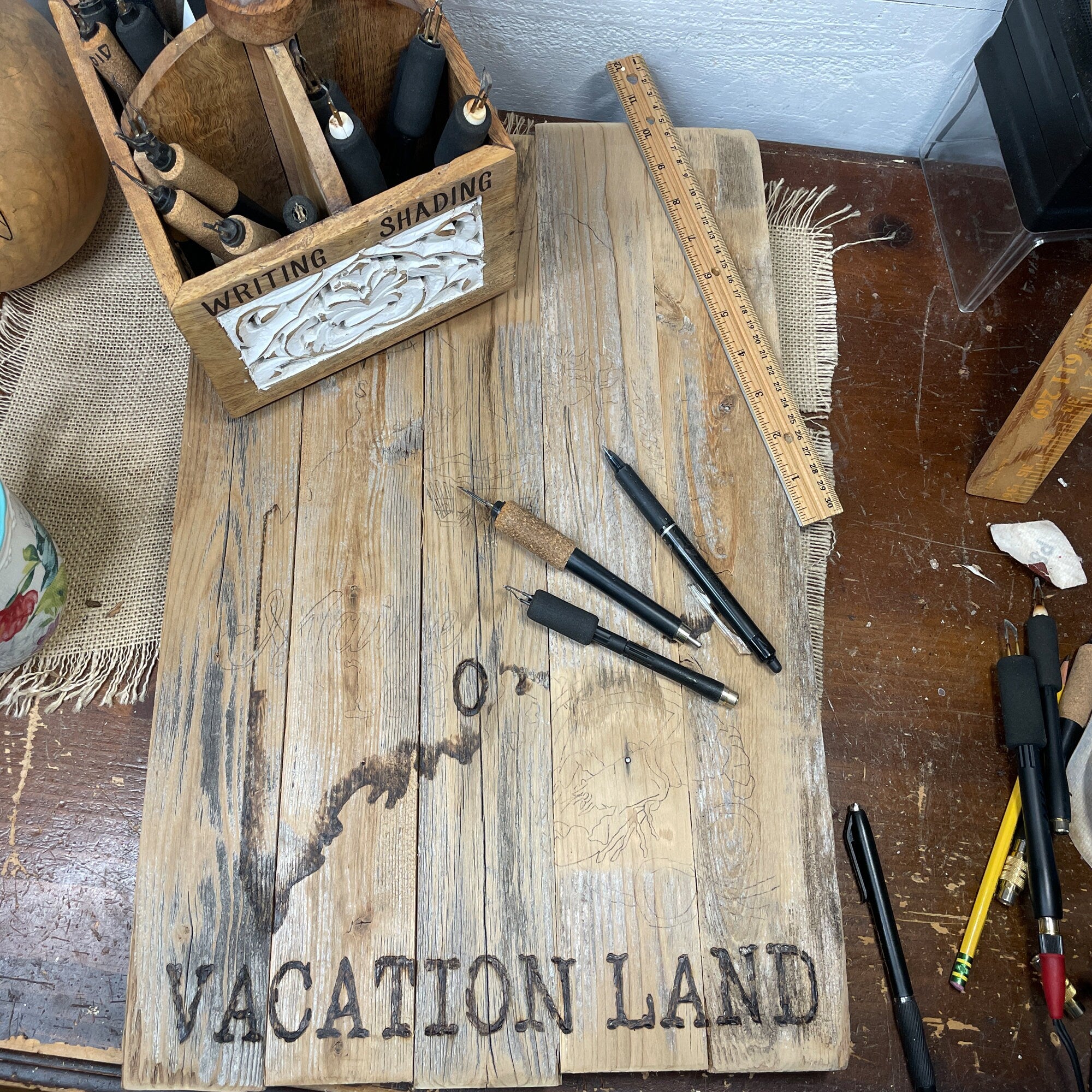 Rustic Maine State Wall Art – Reclaimed Wood Map Decor