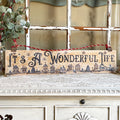 Rustic Christmas Sign – Wood-Burned “It’s a Wonderful Life” Holiday Wall Art