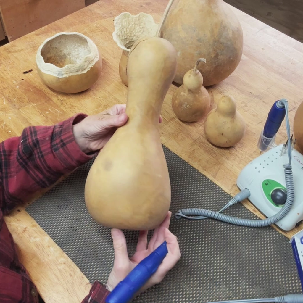 Handcrafted Green Gourd Vase with Butterfly – Rustic Natural Home Décor