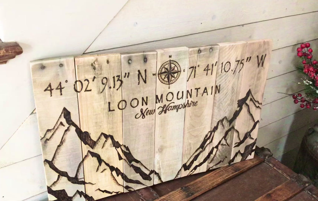 Latitude Longitude Wall Art – Custom Coordinates Wood Sign