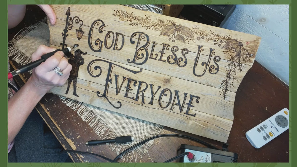 Rustic Vintage Christmas Sign – Tiny Tim Quote Holiday Decor