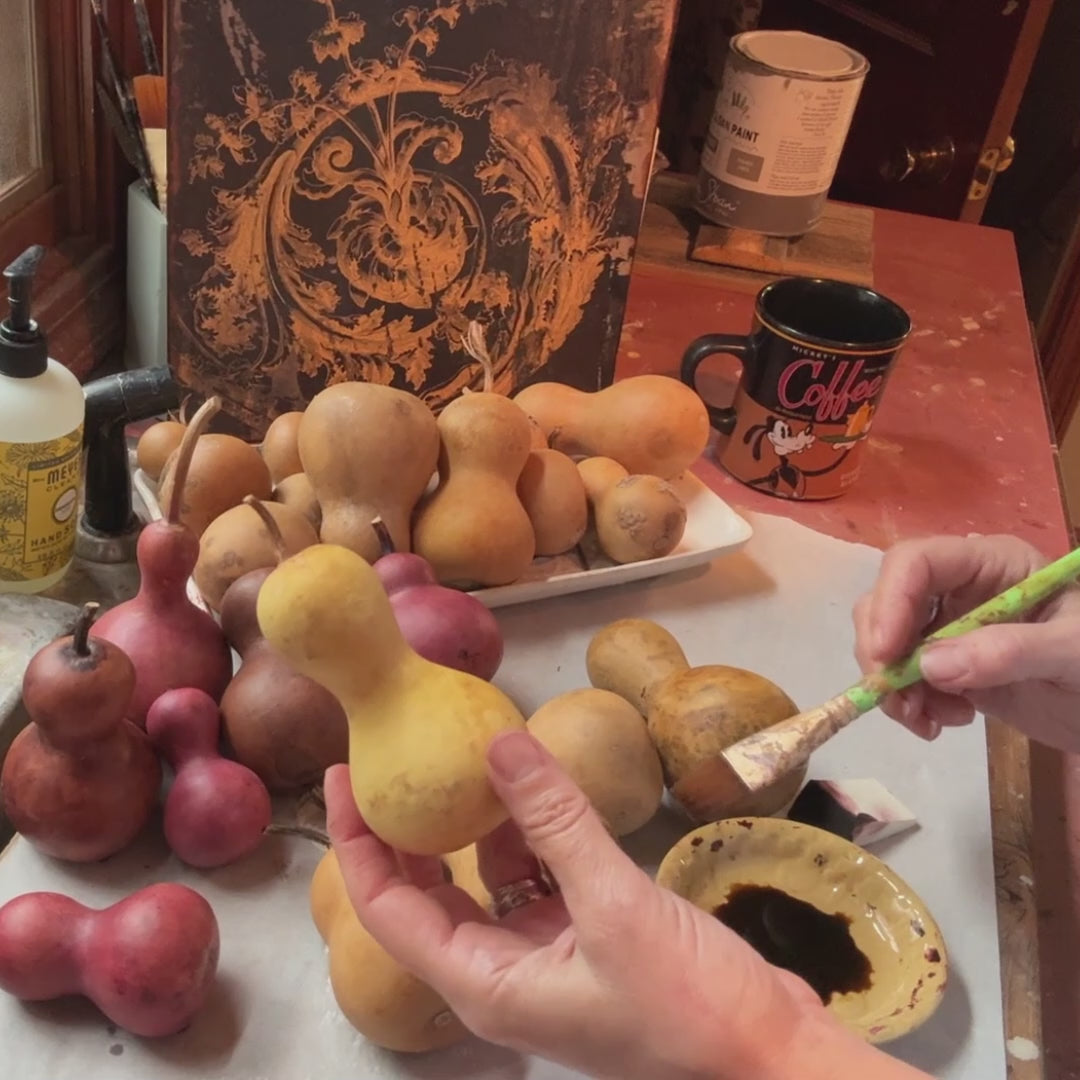 painting mini gourds