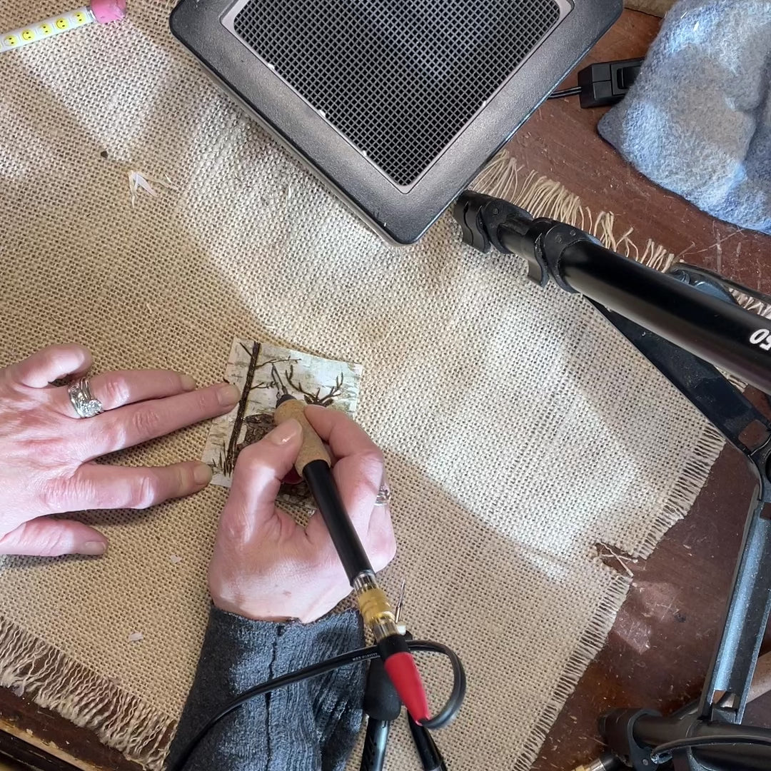 Birch Bark Woodland Deer Gift Tag