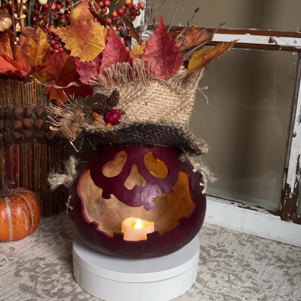 Edison The Ghost Pumpkin Gourd – Handmade Whimsical Halloween Decor