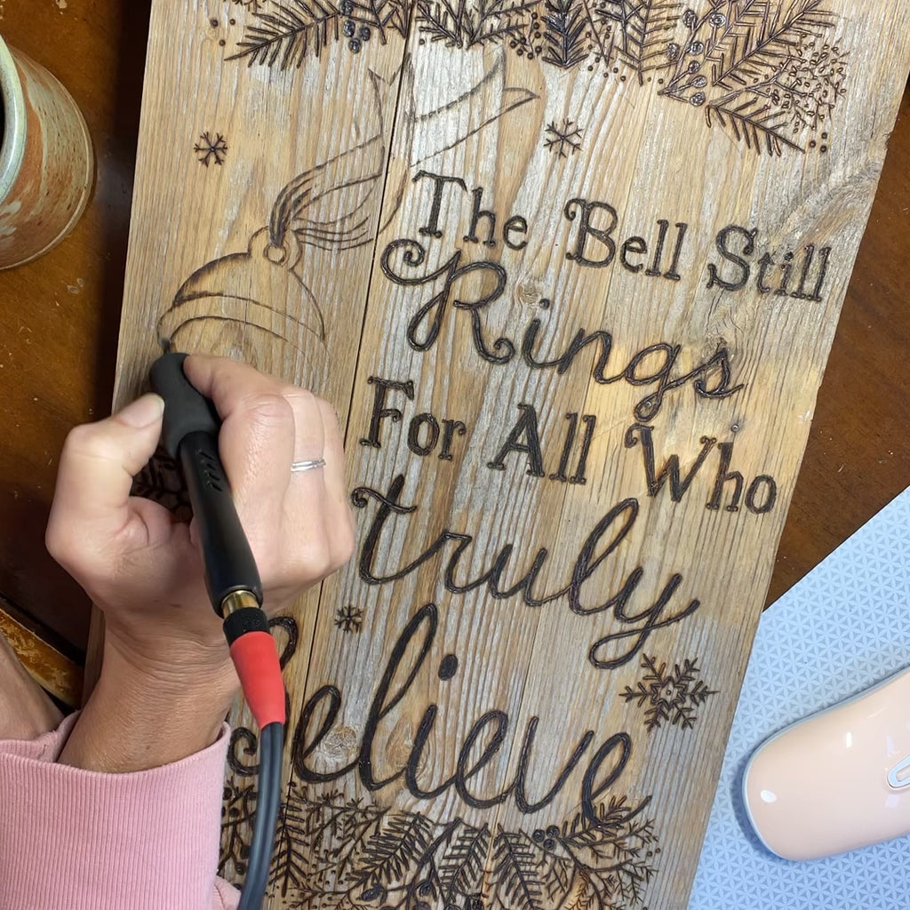 Christmas Sign – Wood-Burned “The Bell Still Rings” Holiday Wall Art