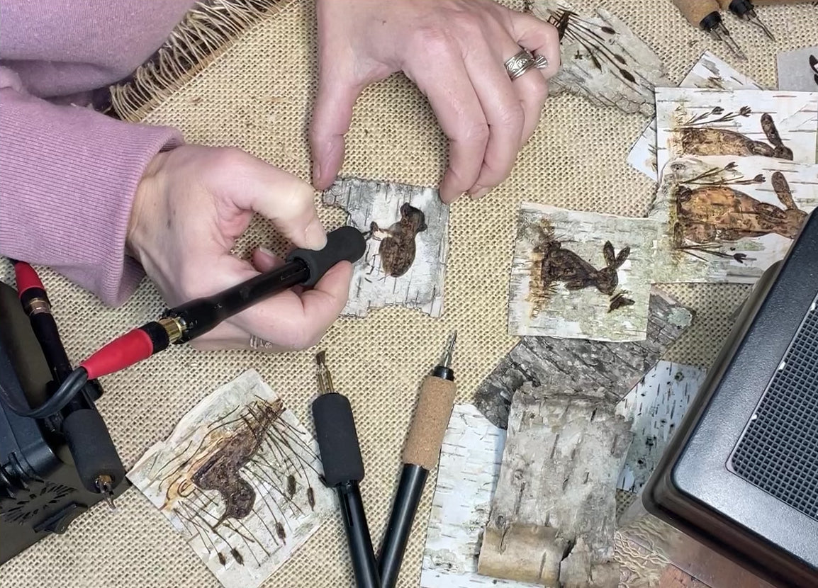 Birch Bark Bear Gift Tag