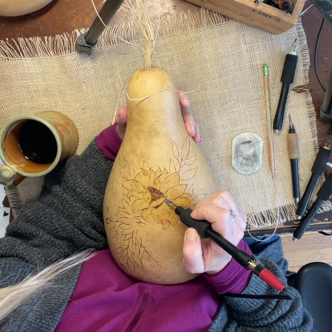 Natural Gourd Vase with Sunflower – Rustic Home Decor