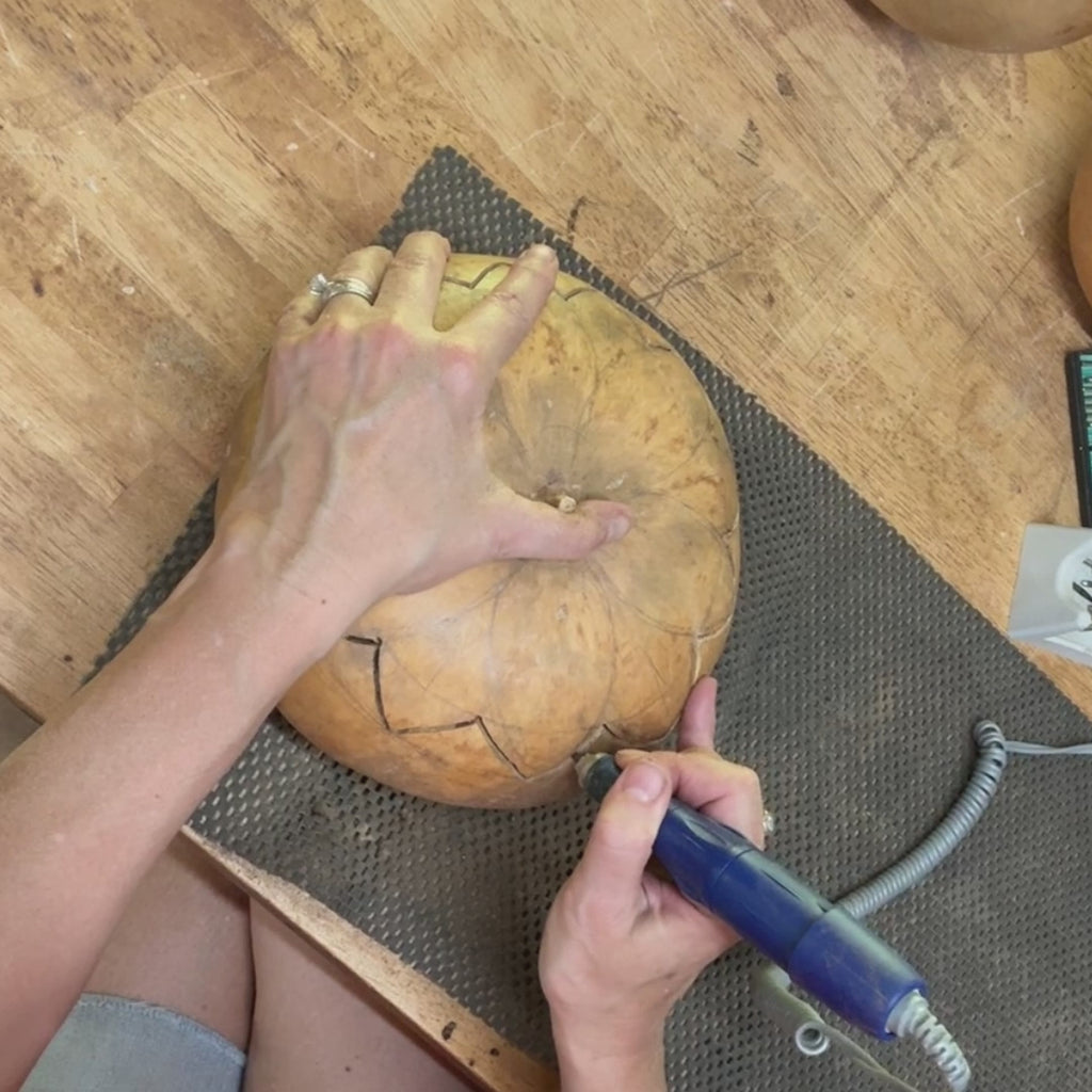 Sunflower Gourd Bowl with Lid – Rustic Table Centerpiece