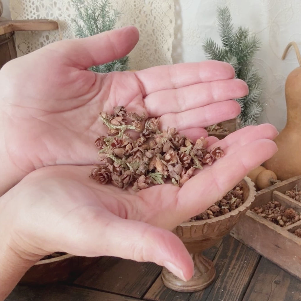 Natural Cedar Cone Vase Filler – Rustic Dough Bowl Decor, Neutral Farmhouse Home Decor